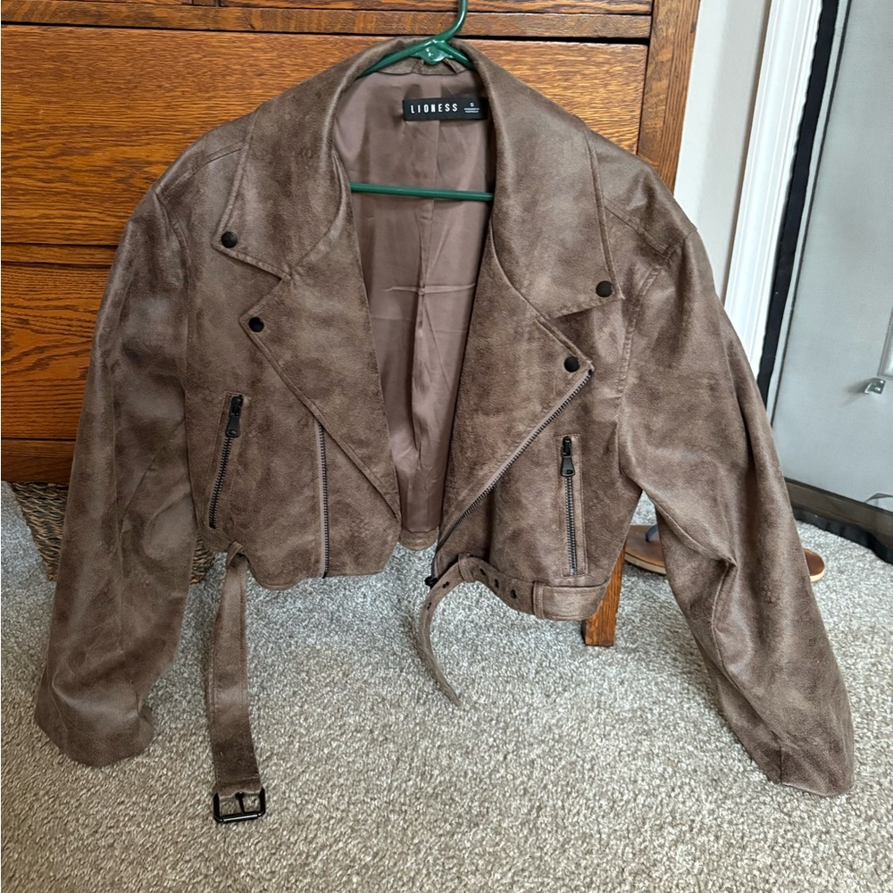 Lioness staten island faux Leather moto Jacket